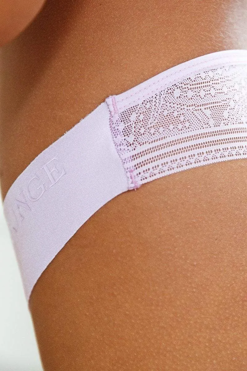 Lilac Seamless Lace Thong