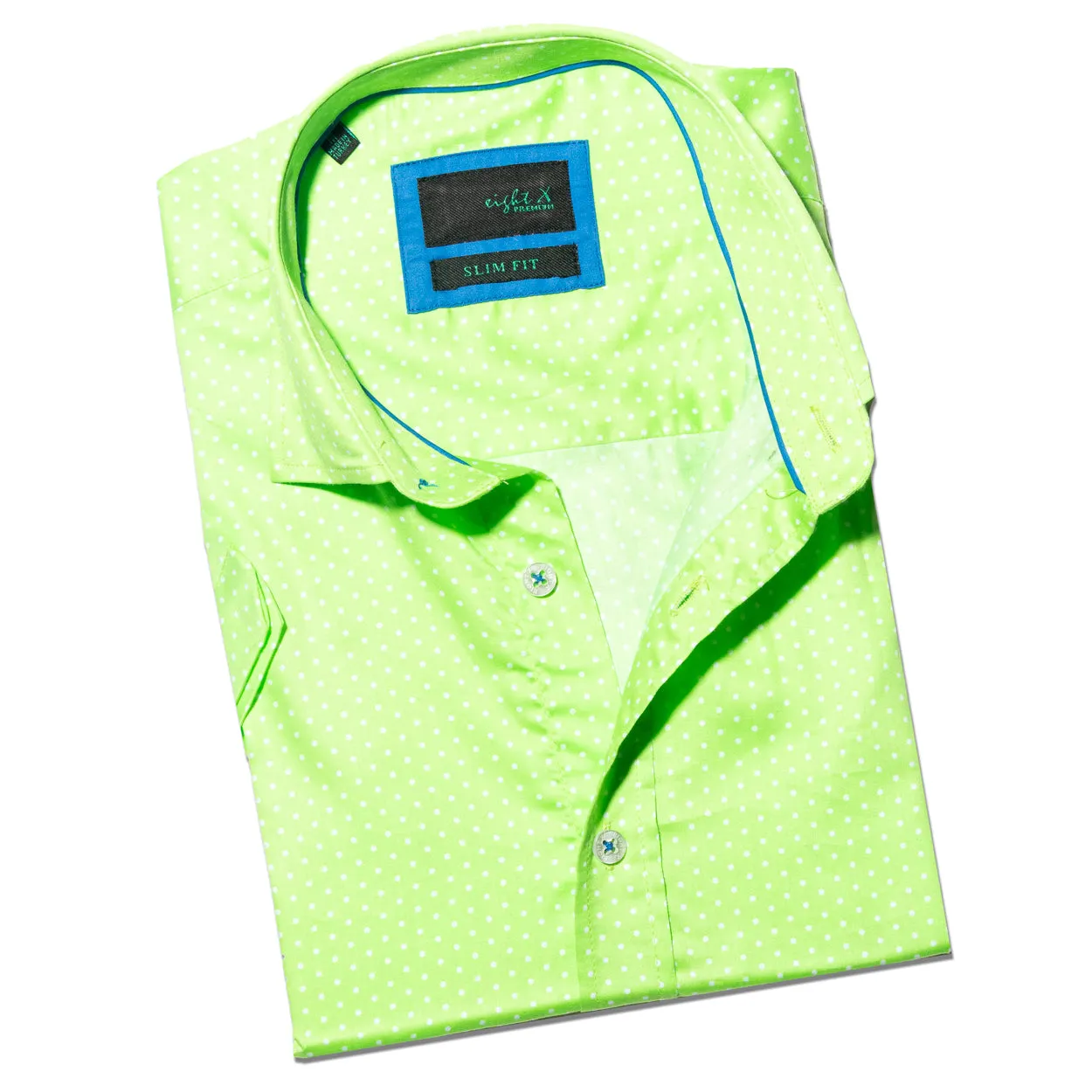 Lime Polka Dot Short Sleeve Shirt