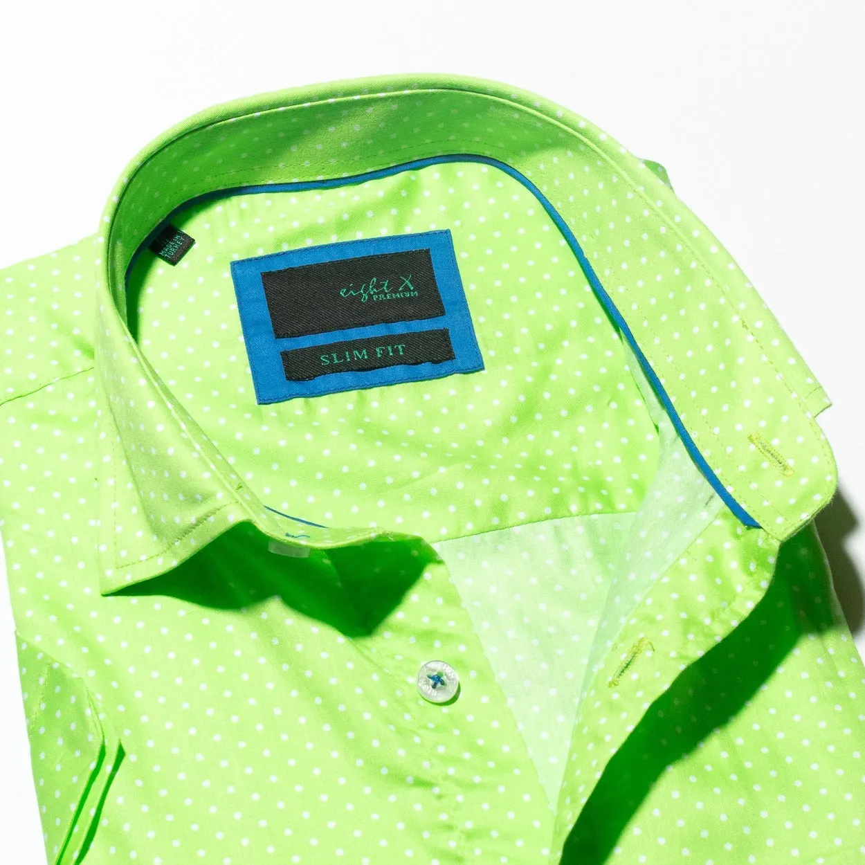 Lime Polka Dot Short Sleeve Shirt