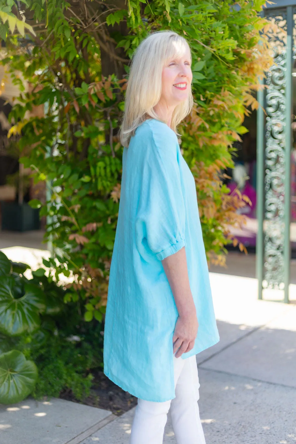 Linen Top | Turquoise