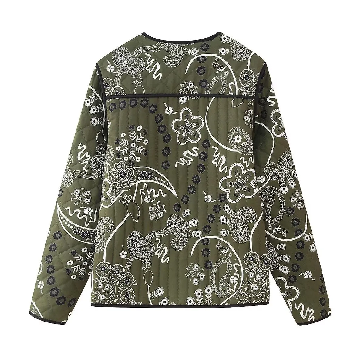 Élisa | Ethnic Floral Print Quilted Jacket