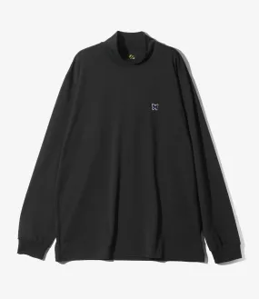 L/S Mock Neck Tee - Black - Poly Jersey