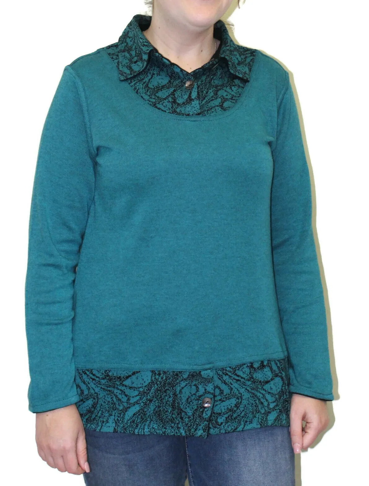 Lucy Reversible Layered Top, Teal