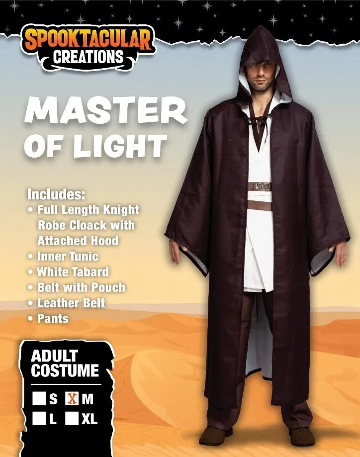 Master of Light with Tunic Hooded Robe Cloak Costume