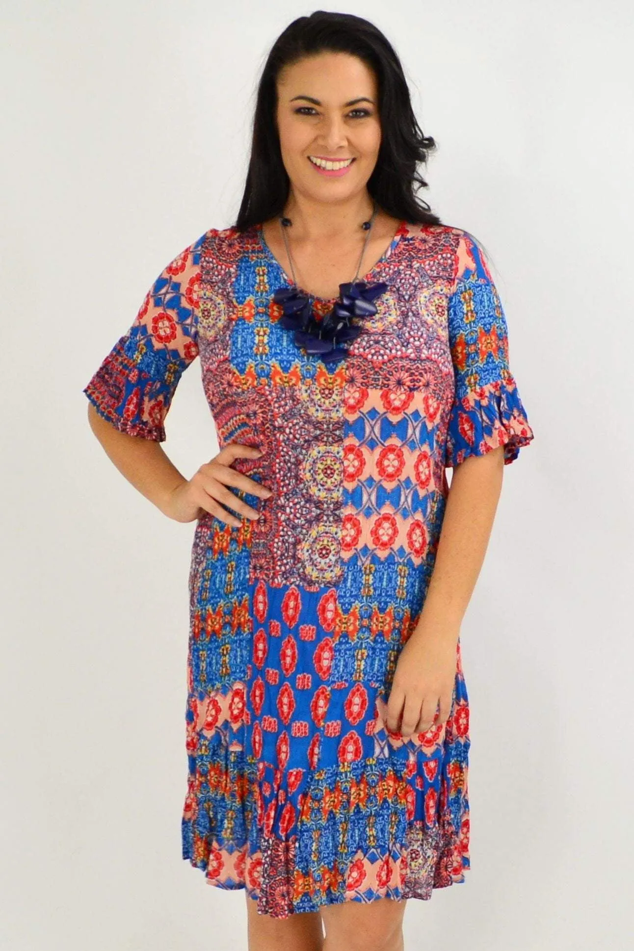 Mayan Blue Tunic Dress