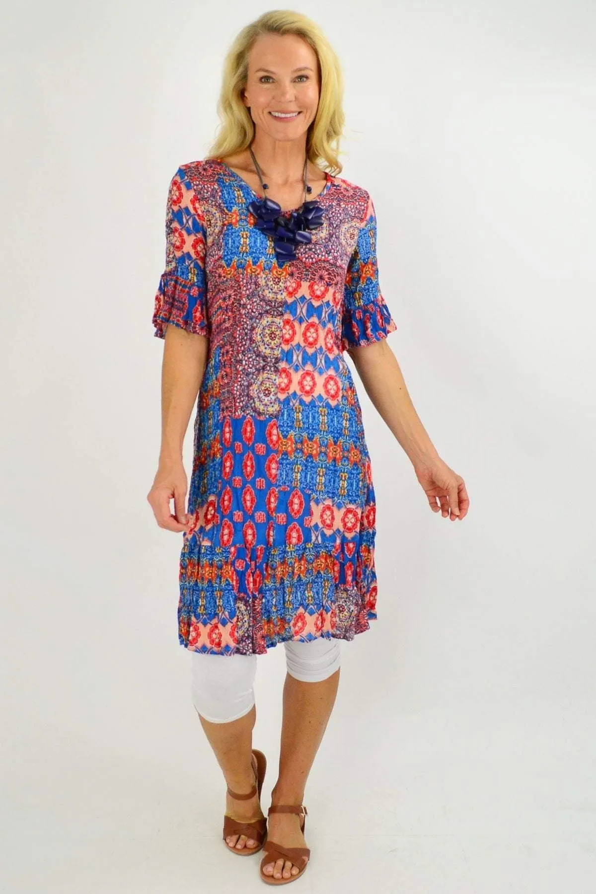 Mayan Blue Tunic Dress