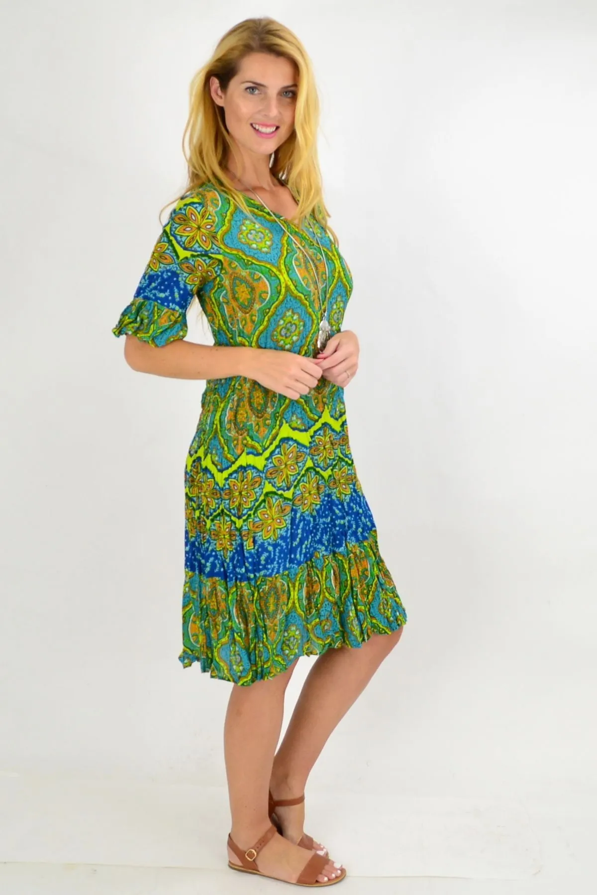 Mayan Green Tunic Dress