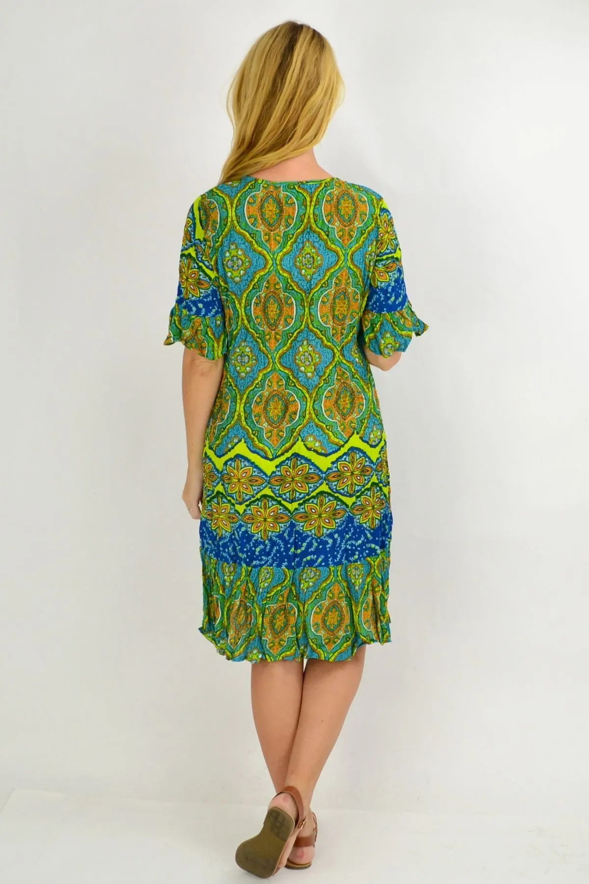 Mayan Green Tunic Dress