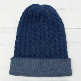 Men's Alpaca Blend Knit Hat in Azure from Peru - The Bells of Huancayo in Azure | NOVICA