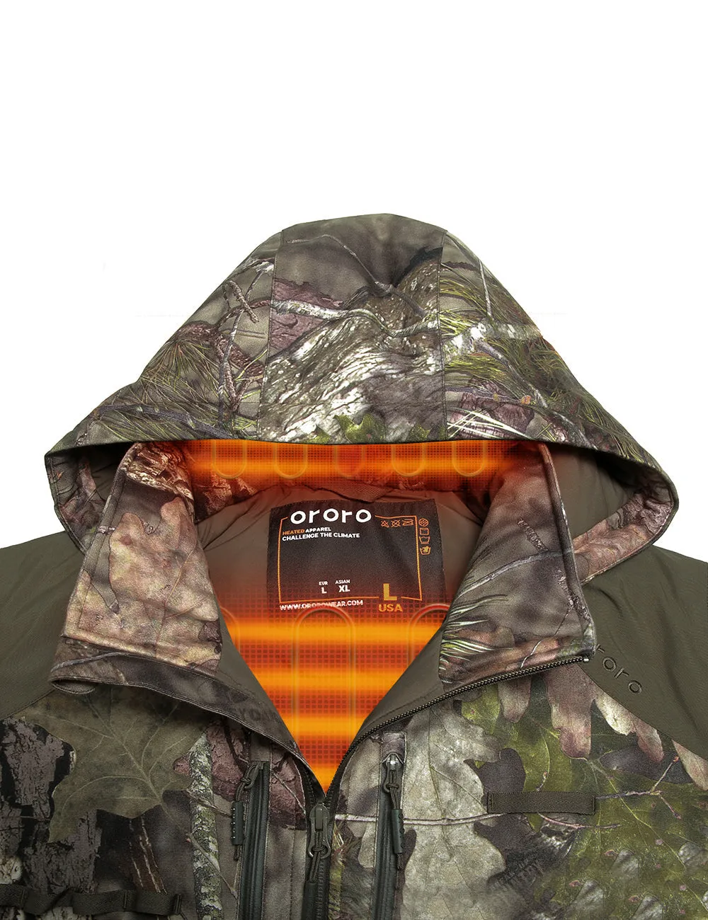 Men's Heated Hunting Jacket - Camouflage, Mossy Oak Country DNA