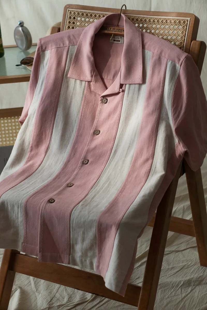 Men's Striped Bowling Shirt