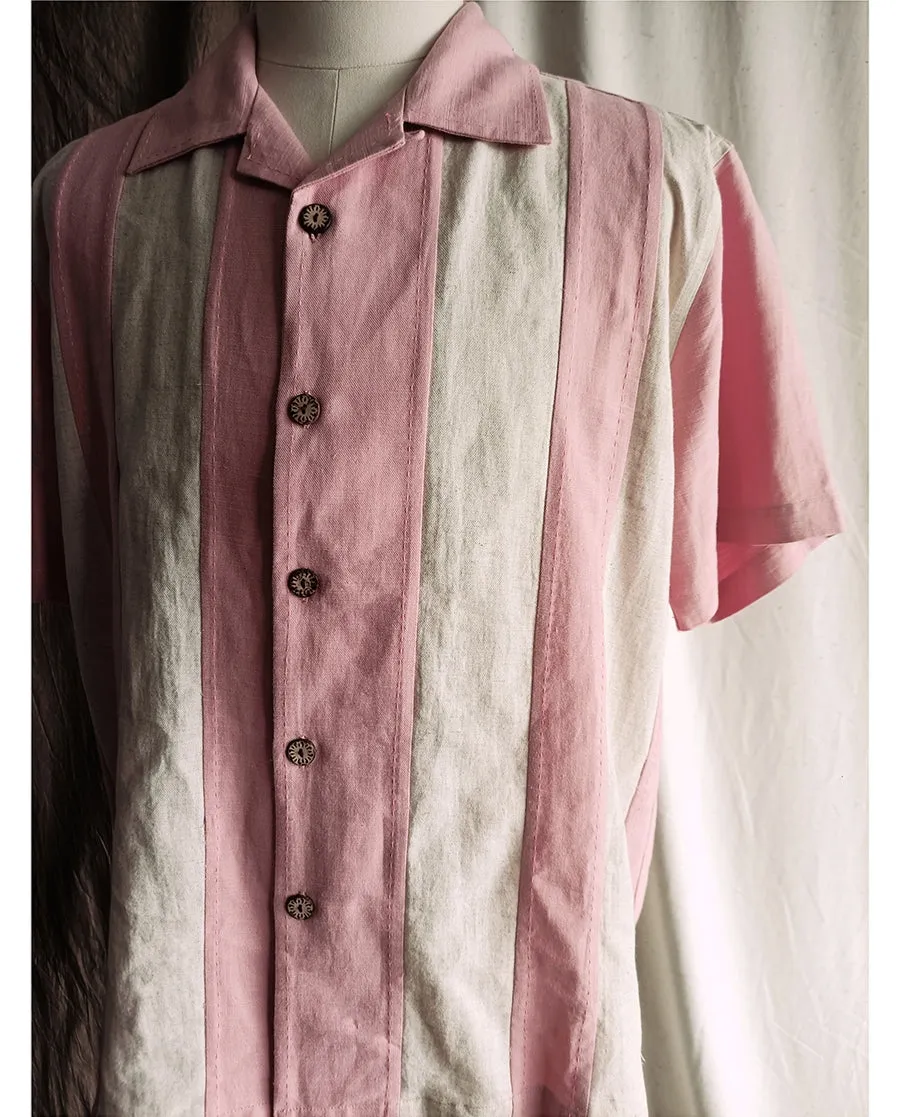 Men's Striped Bowling Shirt