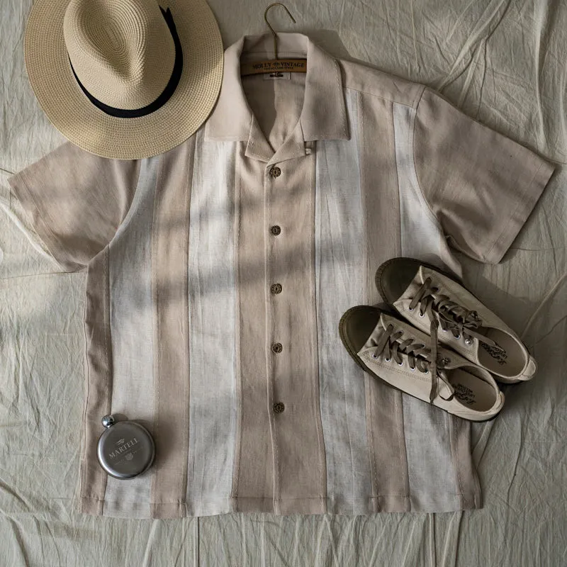 Men's Striped Bowling Shirt