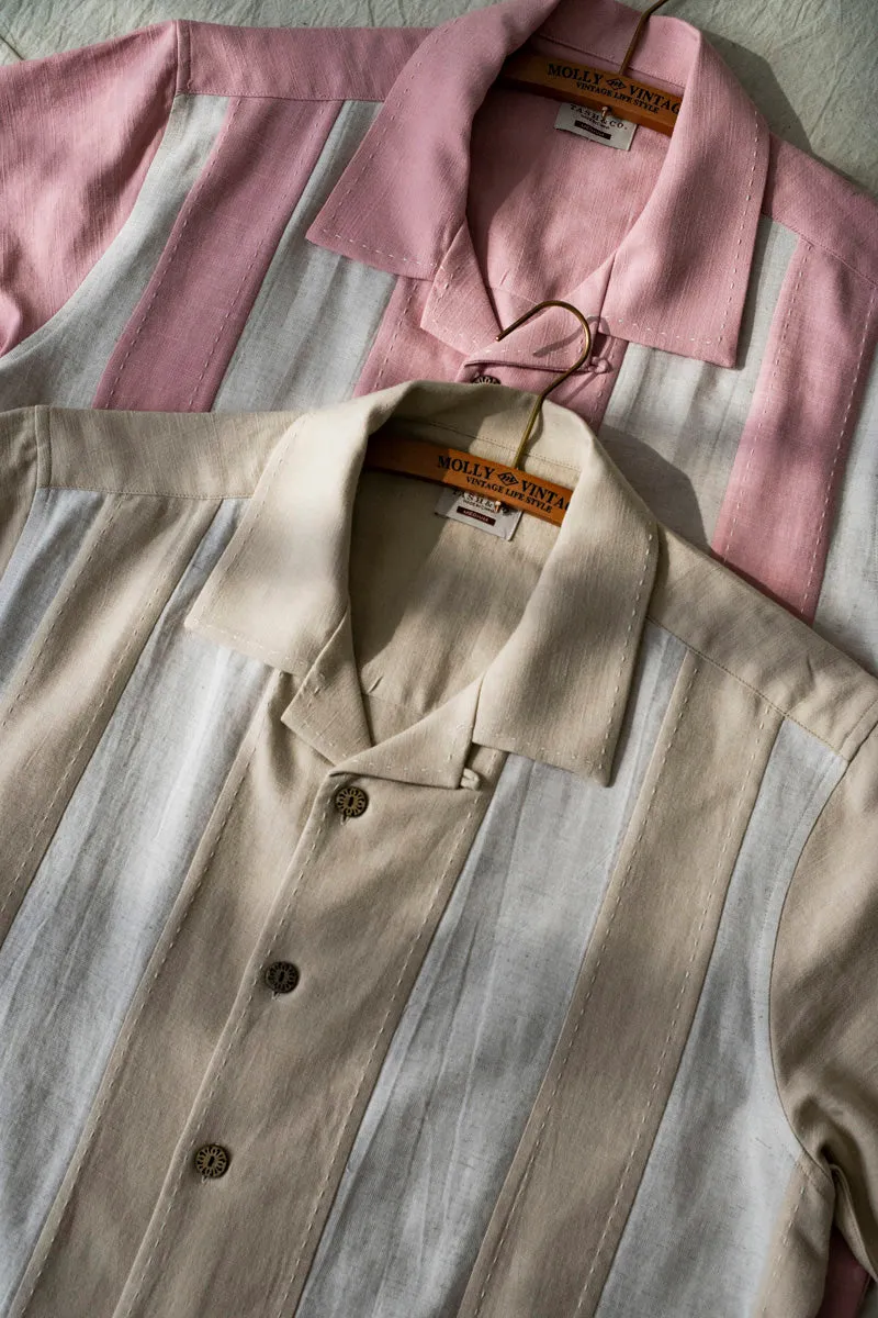 Men's Striped Bowling Shirt