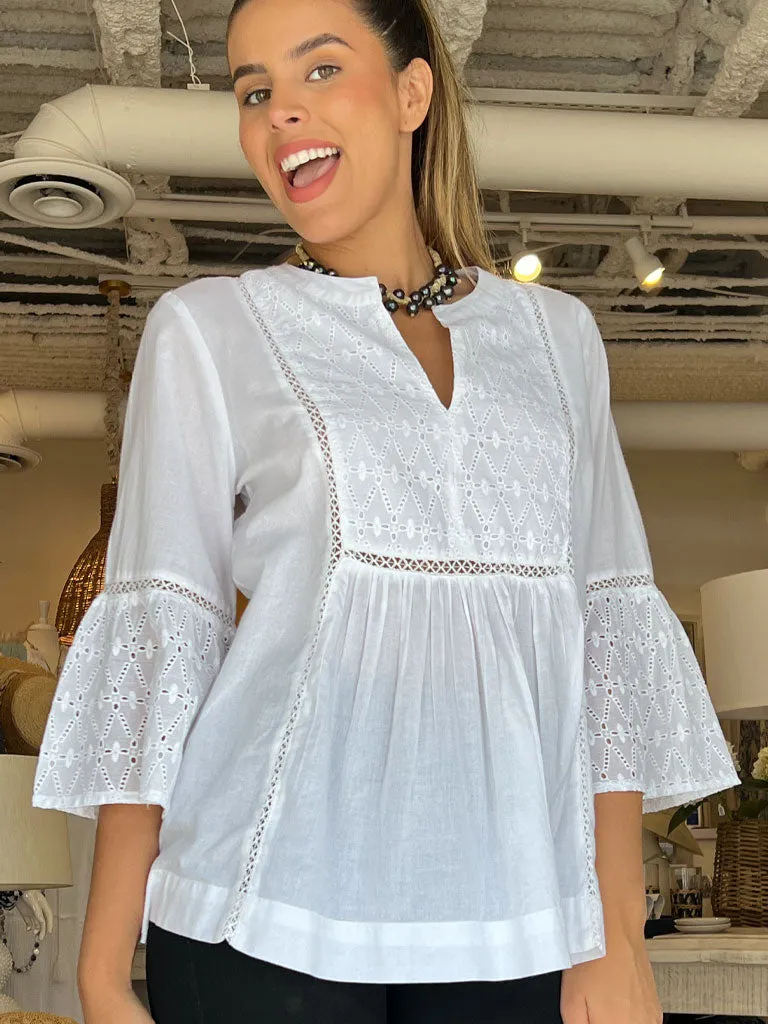 Milano White Eyelet Tunic