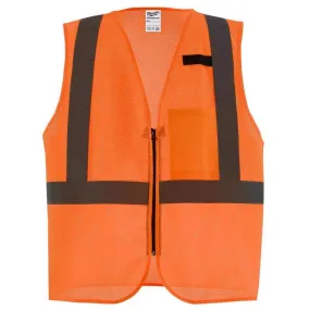 Milwaukee ANSI Type R/Class 2 Reflective Mesh/One Pocket Safety Vest High Visibility Orange 2X/3X