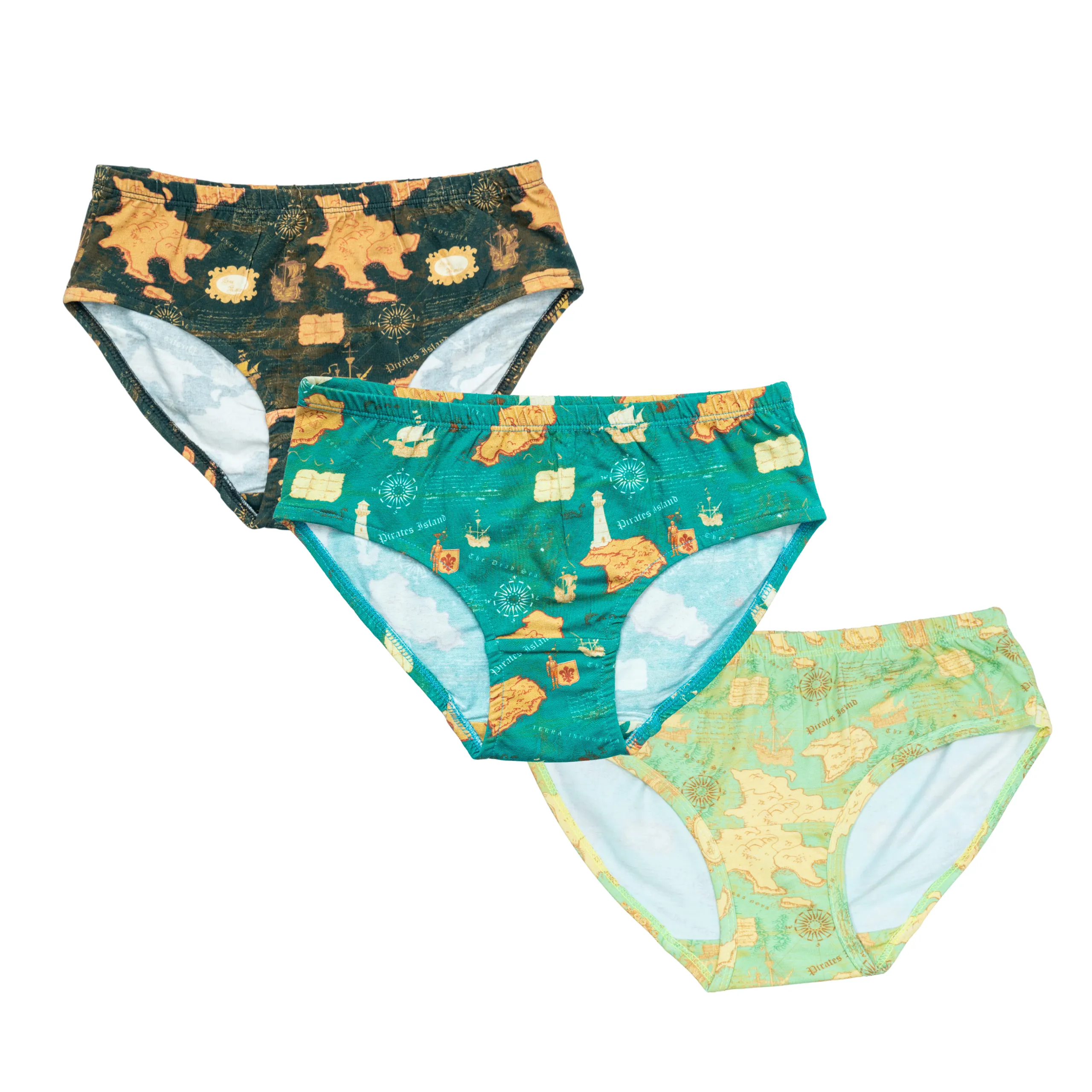 Nautical Chart Map Adults Underwear- 3 Pack