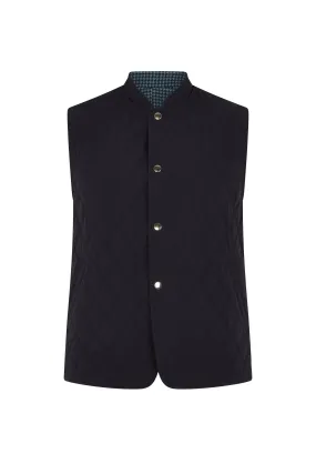 Navy Quilted Cashmere Gilet