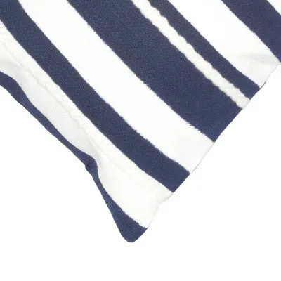 New - 12"x20" Oversize Indoor/Outdoor Striped Marine Lumbar Throw Pillow Navy/White - Liora Manne