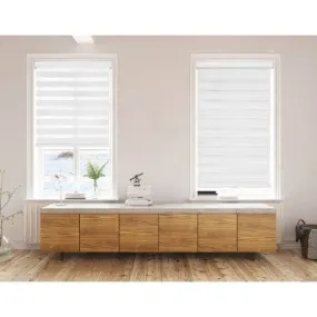 New - 1pc 36"x72" Light Filtering Cordless Zebra Window Shade with Valance White - Lumi Home Furnishings