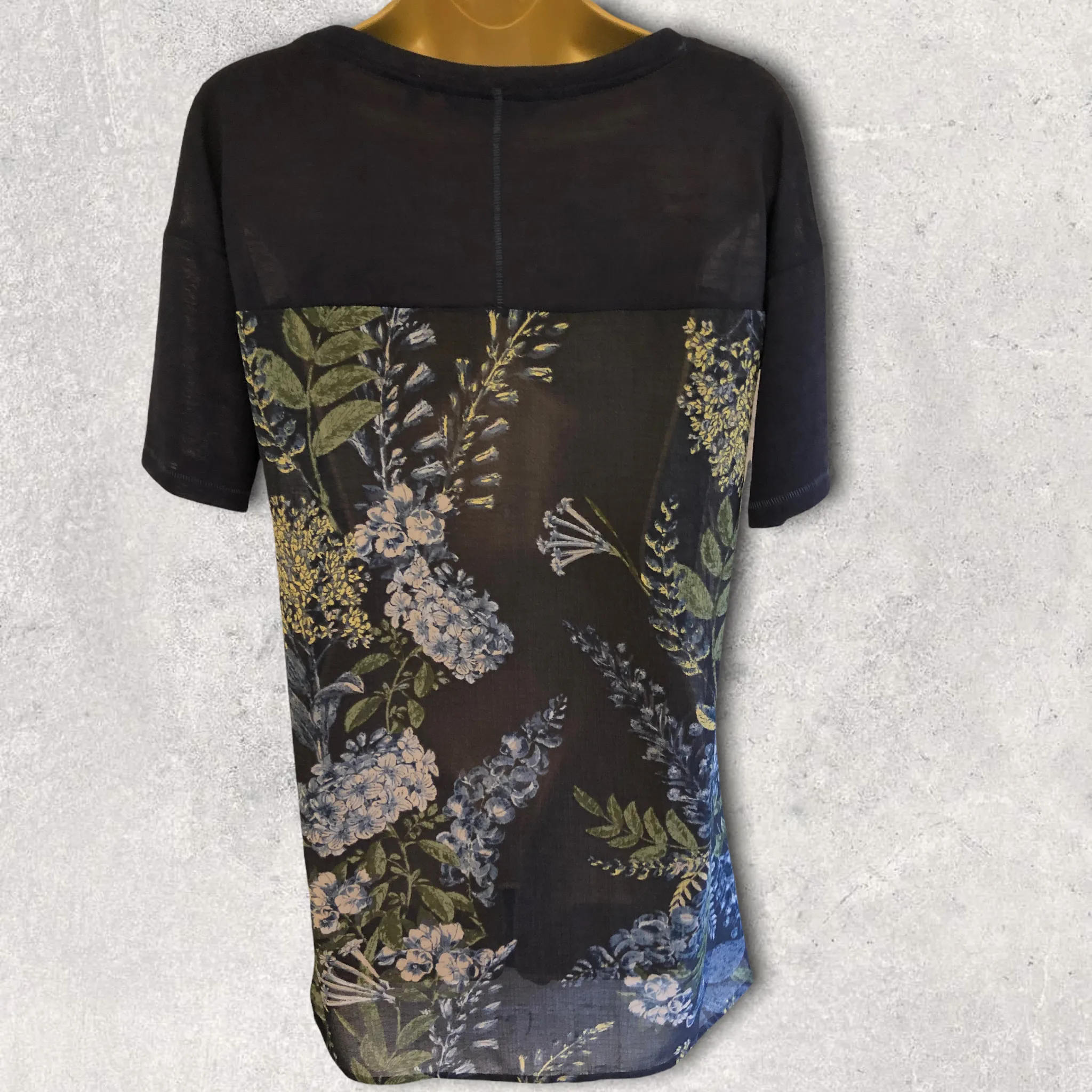 Next Women's Navy Sheer Floral Tunic Dress, Long Top UK 10 US 6 EU 38