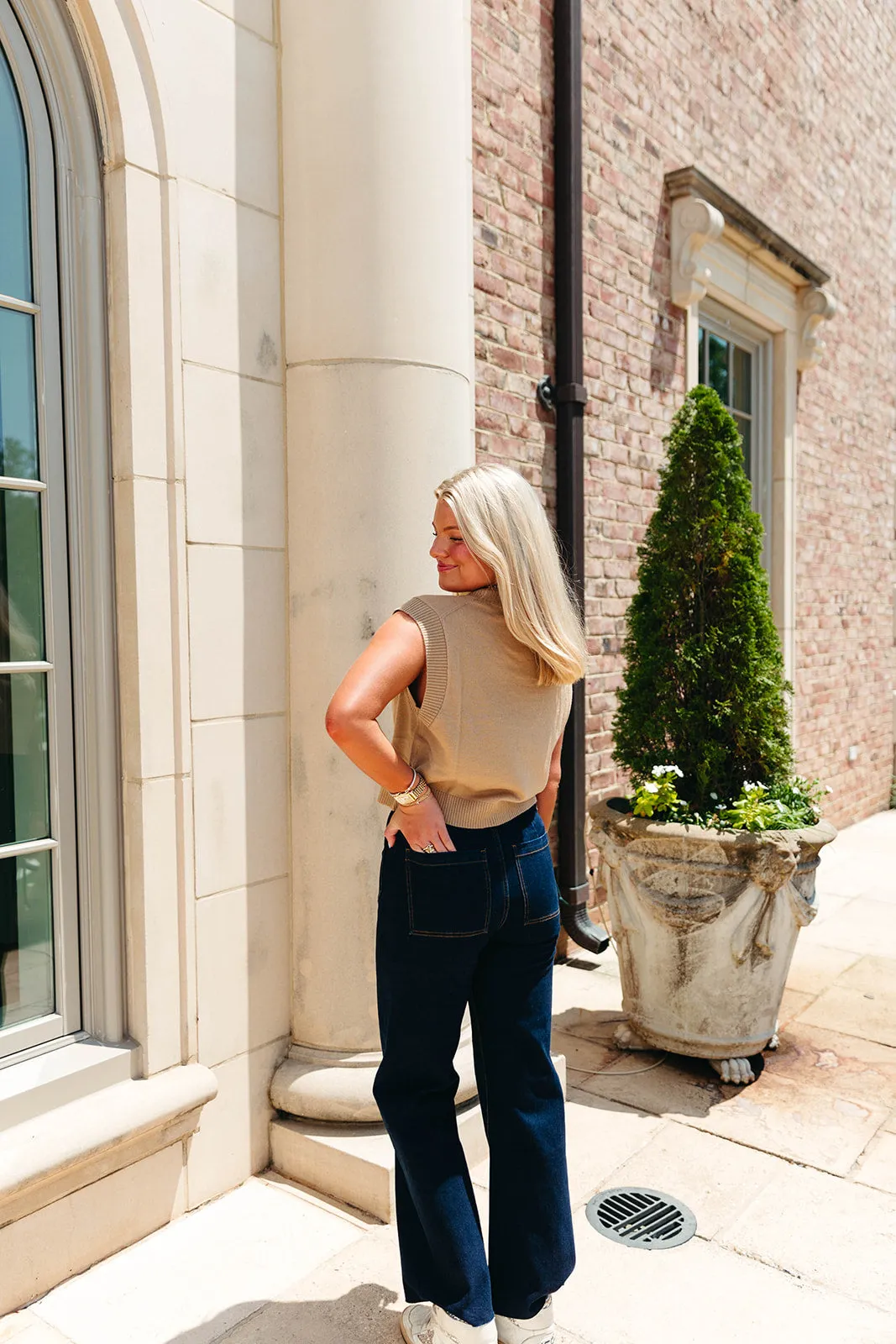 Old School Sweater Vest - Taupe