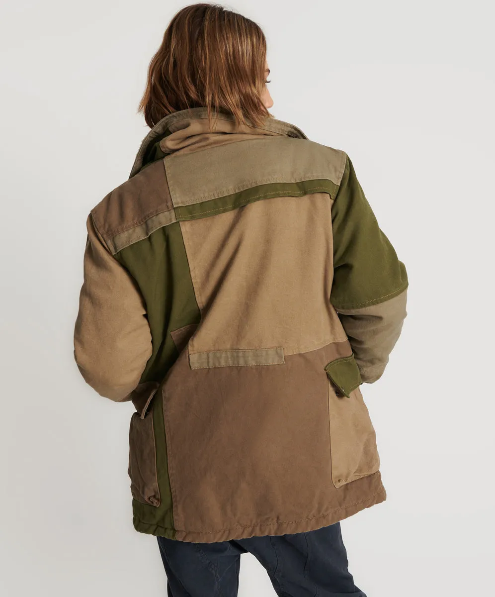 ONE TEASPOON Womens Khaki Patchworked Defender Coat - Khaki