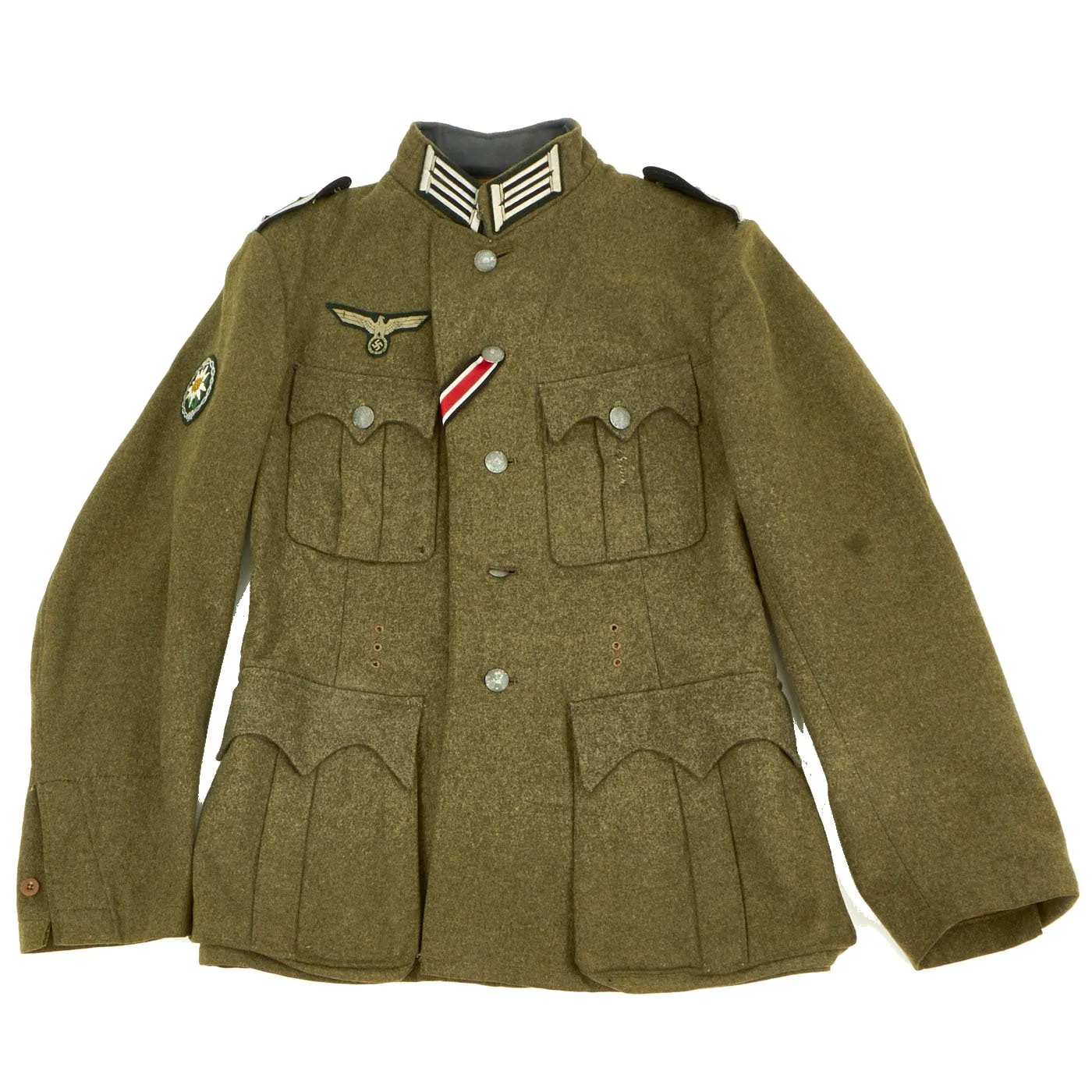 Original German WWII Gebirgsjager Engineer NCO Tunic- Period Wartime conversion from Pre-War Austrian Army Uniform