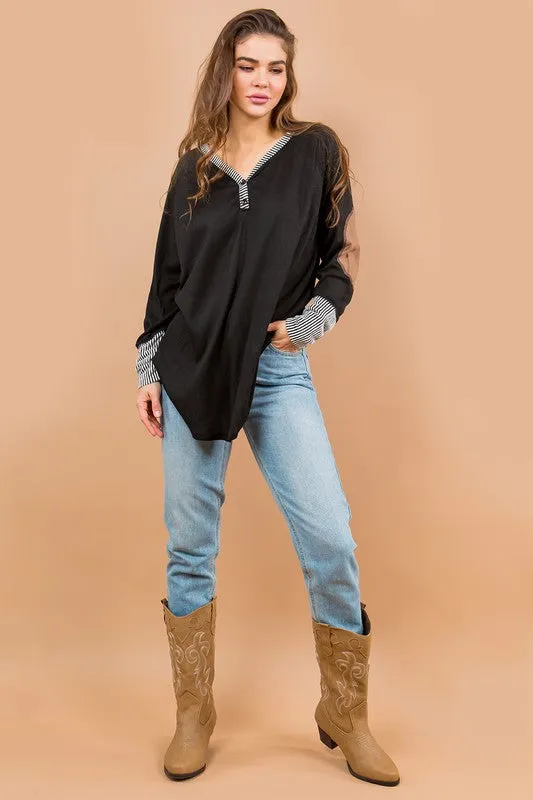 Oversized Elbow Patch Tunic