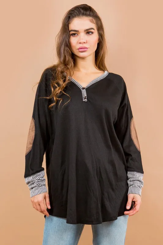 Oversized Elbow Patch Tunic