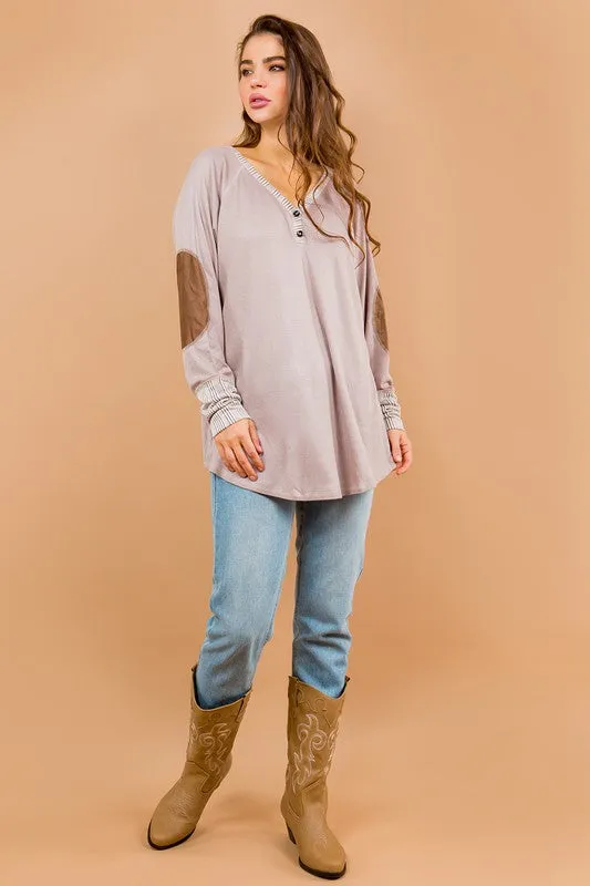 Oversized Elbow Patch Tunic