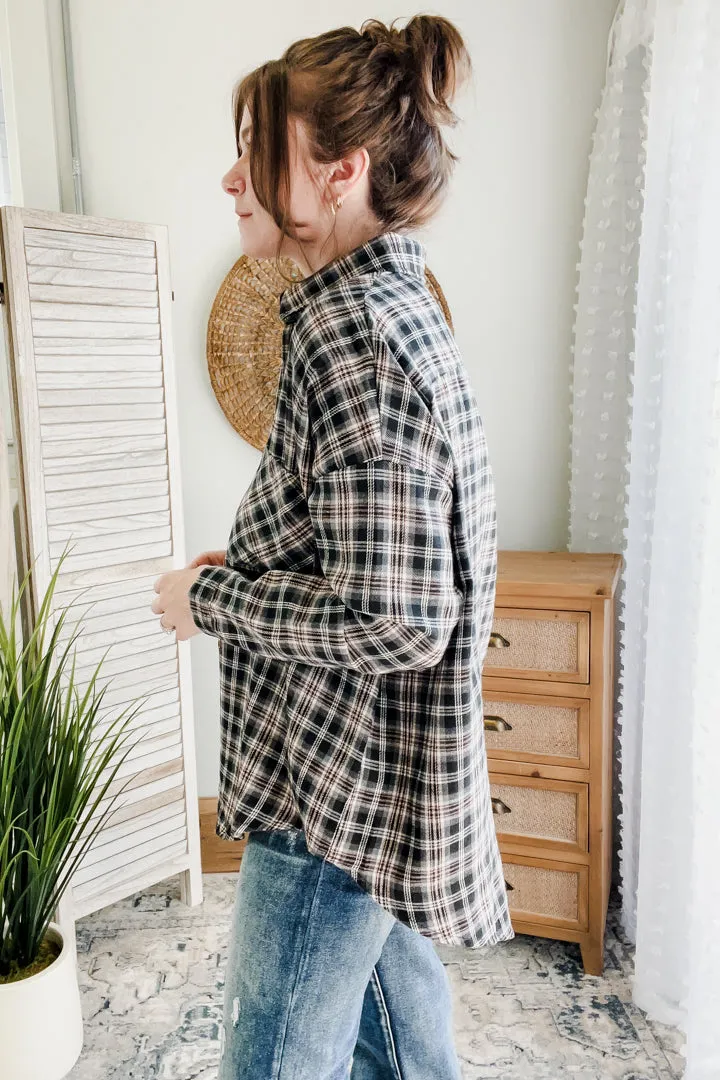 Oversized Plaid Button Up