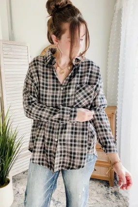 Oversized Plaid Button Up