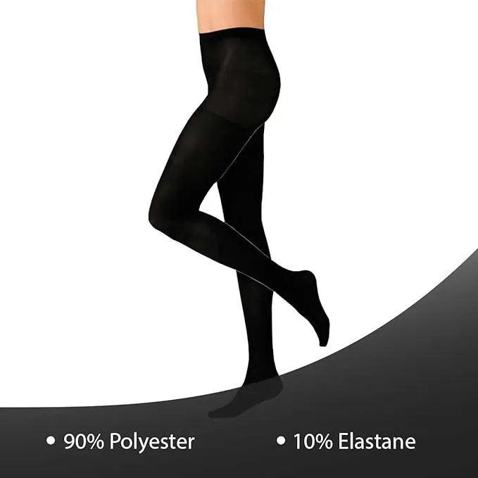 Pack of 3 Women's Black Thermal Tights 140 Denier Soft Cozy Winter Warmth Comfortable Fit Multiple Sizes Ideal for Cold Weather Fashion by Heatwave Thermalwear