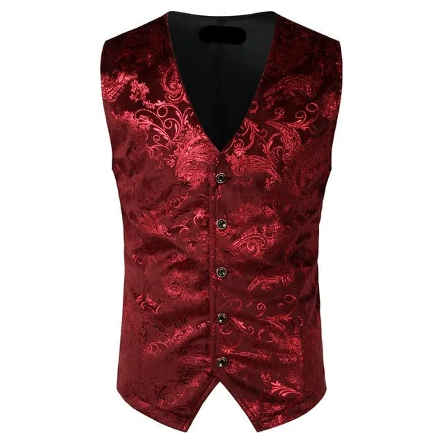 Paisley Pattern Polyester Men Vest