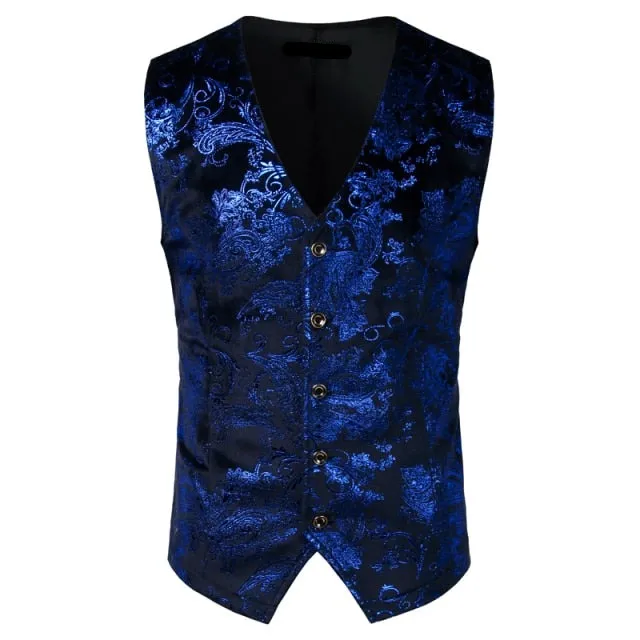 Paisley Pattern Polyester Men Vest