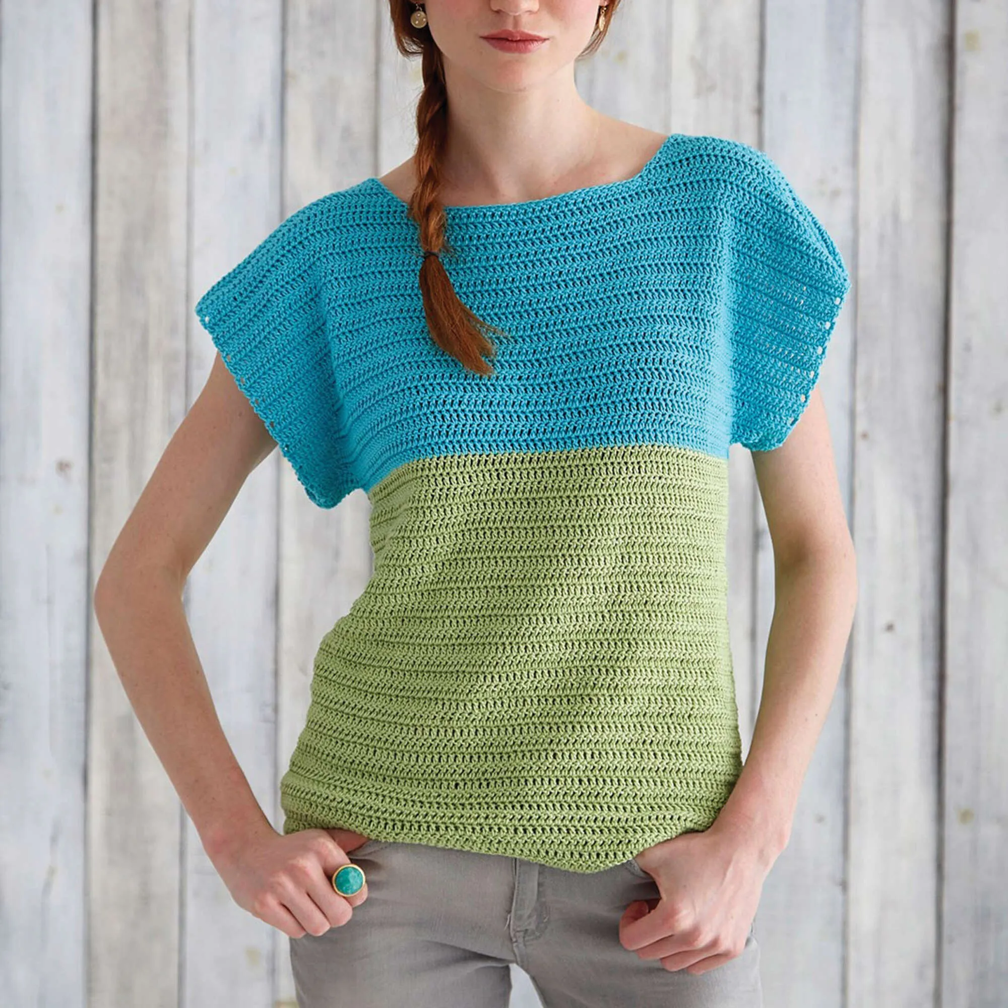 Patons Crochet Colorblock Top