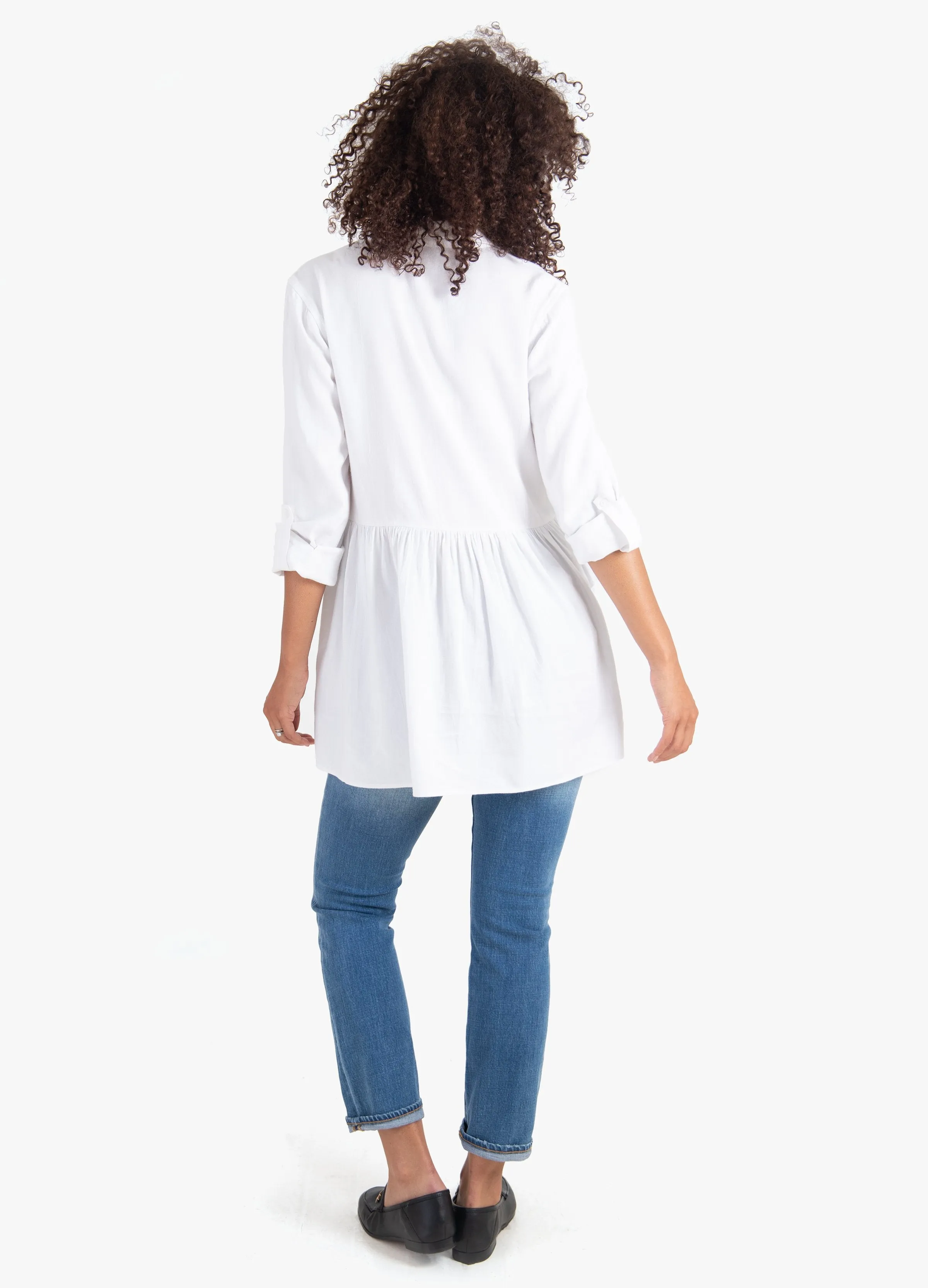 Peplum Button Down Maternity Shirt