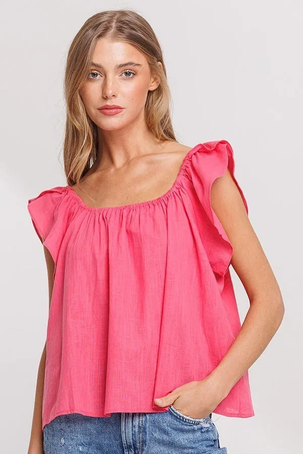 Petal Sleeve LinenTunic Top