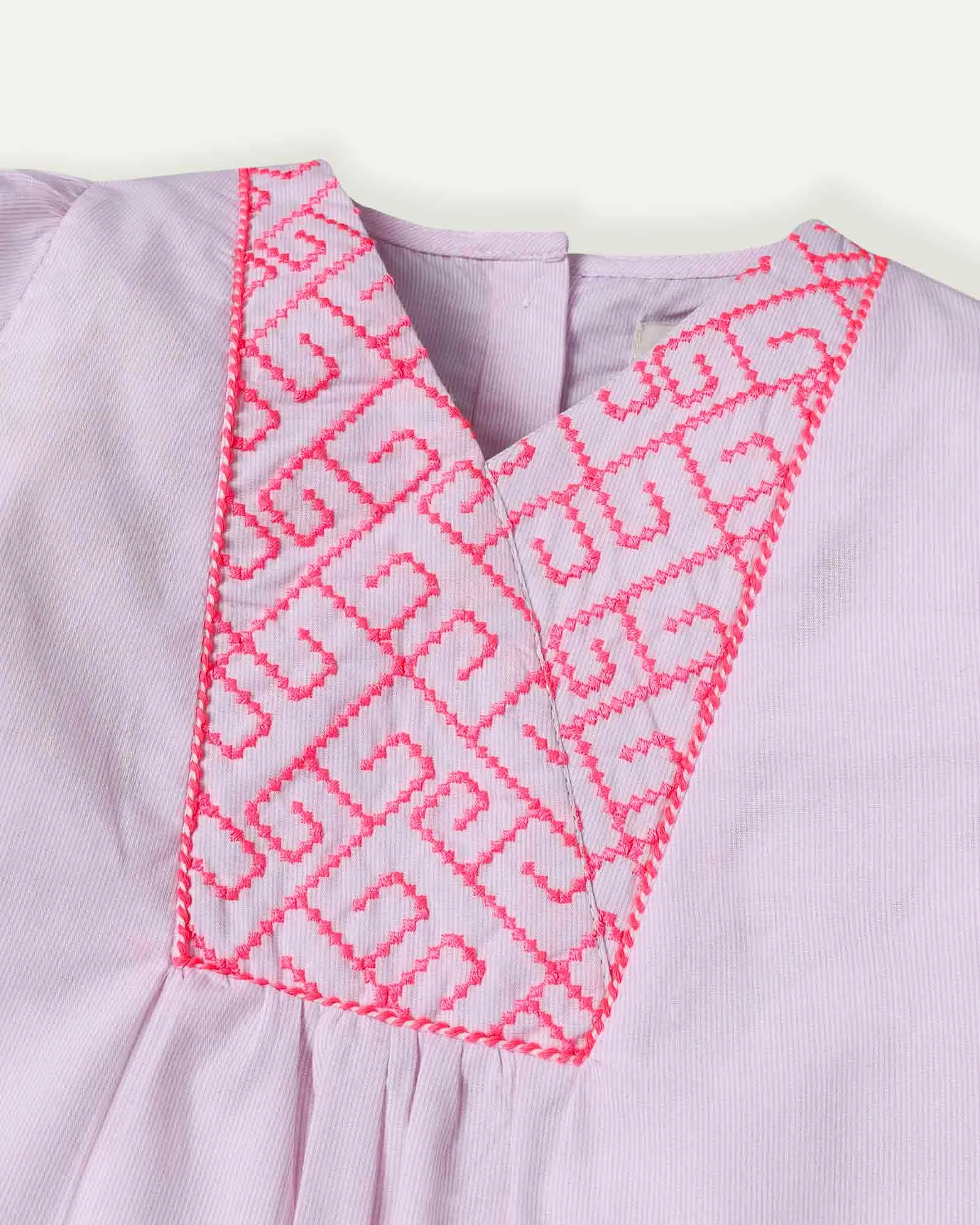 Pink Neon Embroidered Tunic