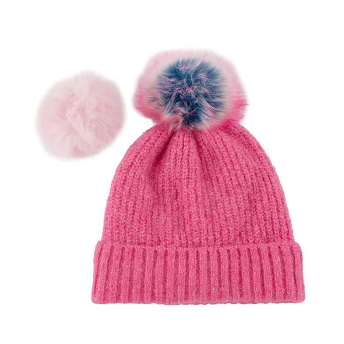 Pink Pick-A-Pom Knit Hat