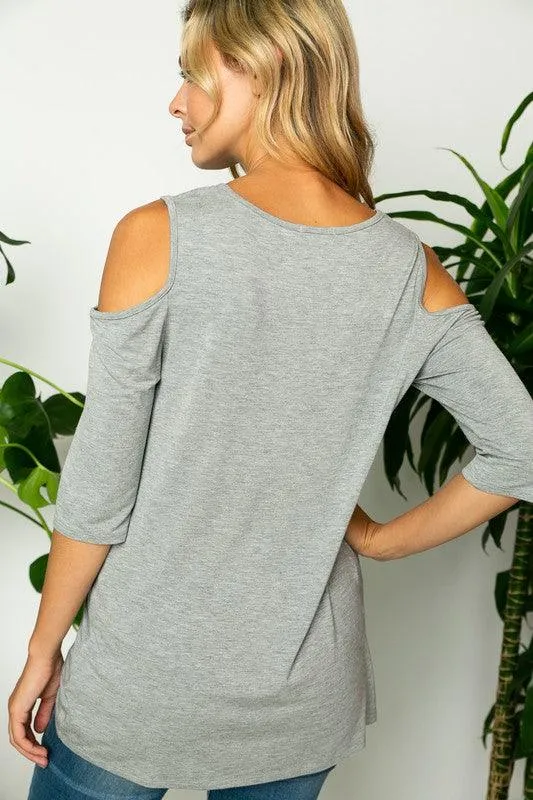 Plus Size Cold Shoulder Top