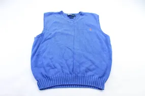 Polo by Ralph Lauren Embroidered Logo Blue Vest