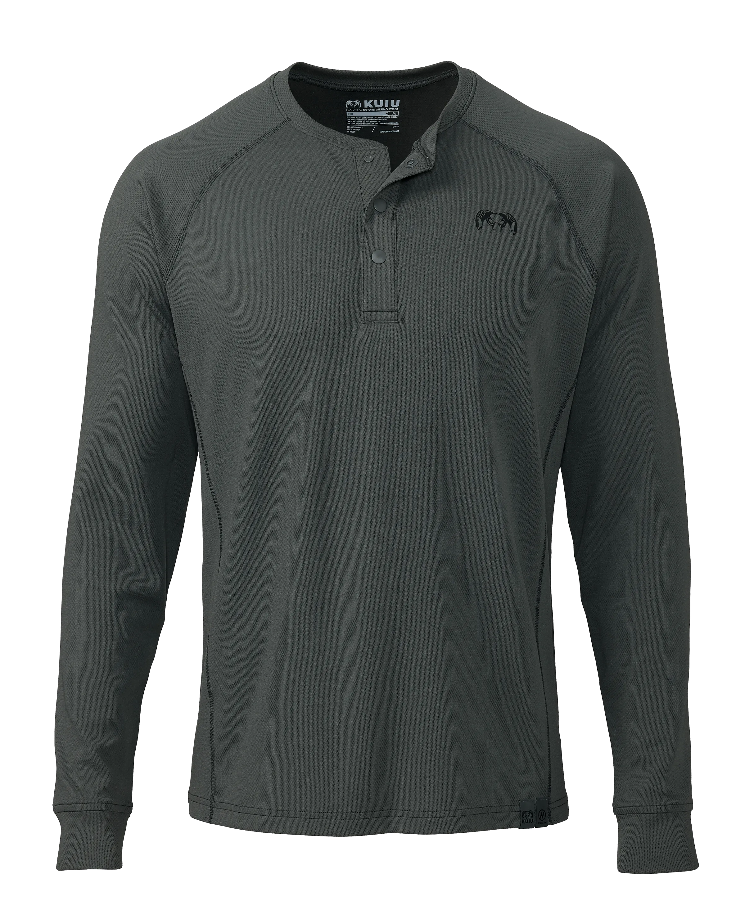 PRO Merino 200 Henley | Gunmetal