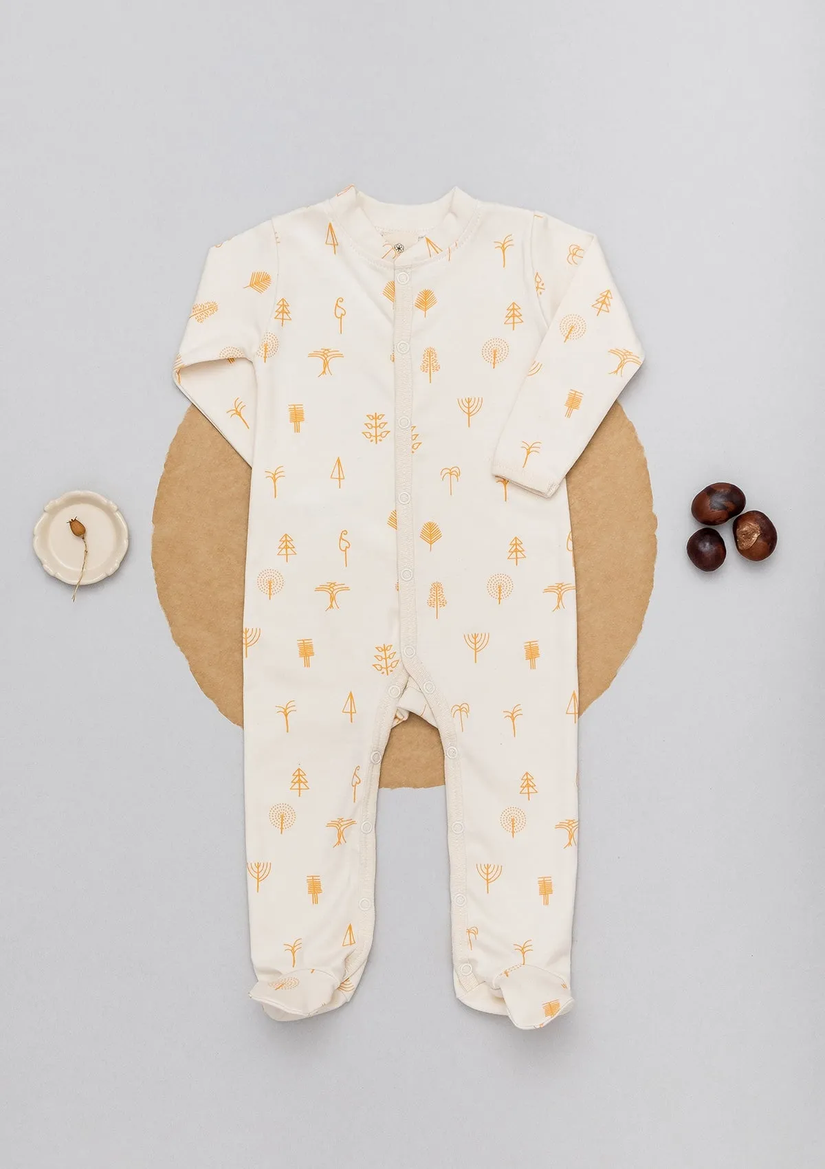 Protective Forest overall sleep-suit footed