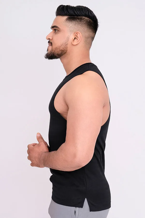 QUIRKY GYM VEST BLACK -GYM QUIZ