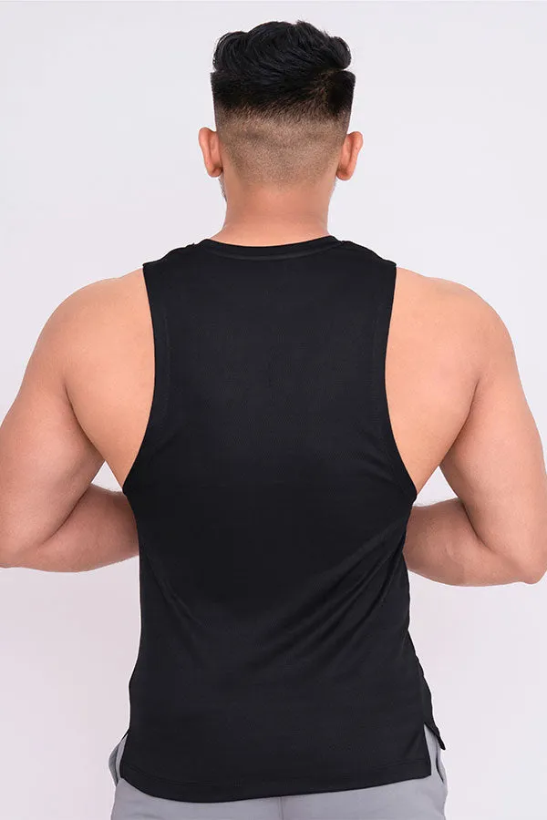 QUIRKY GYM VEST BLACK -GYM QUIZ