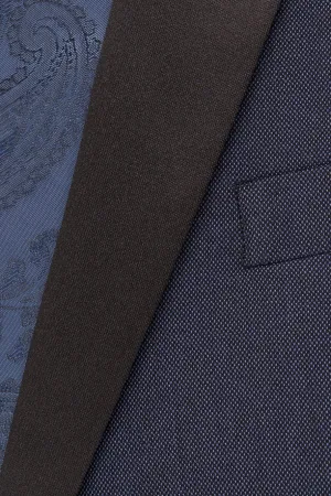 "Sebastian" Indigo Pindot Tuxedo Jacket