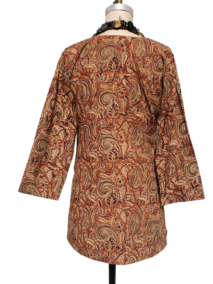 Raja Cotton Tunic Paisley Cinammon