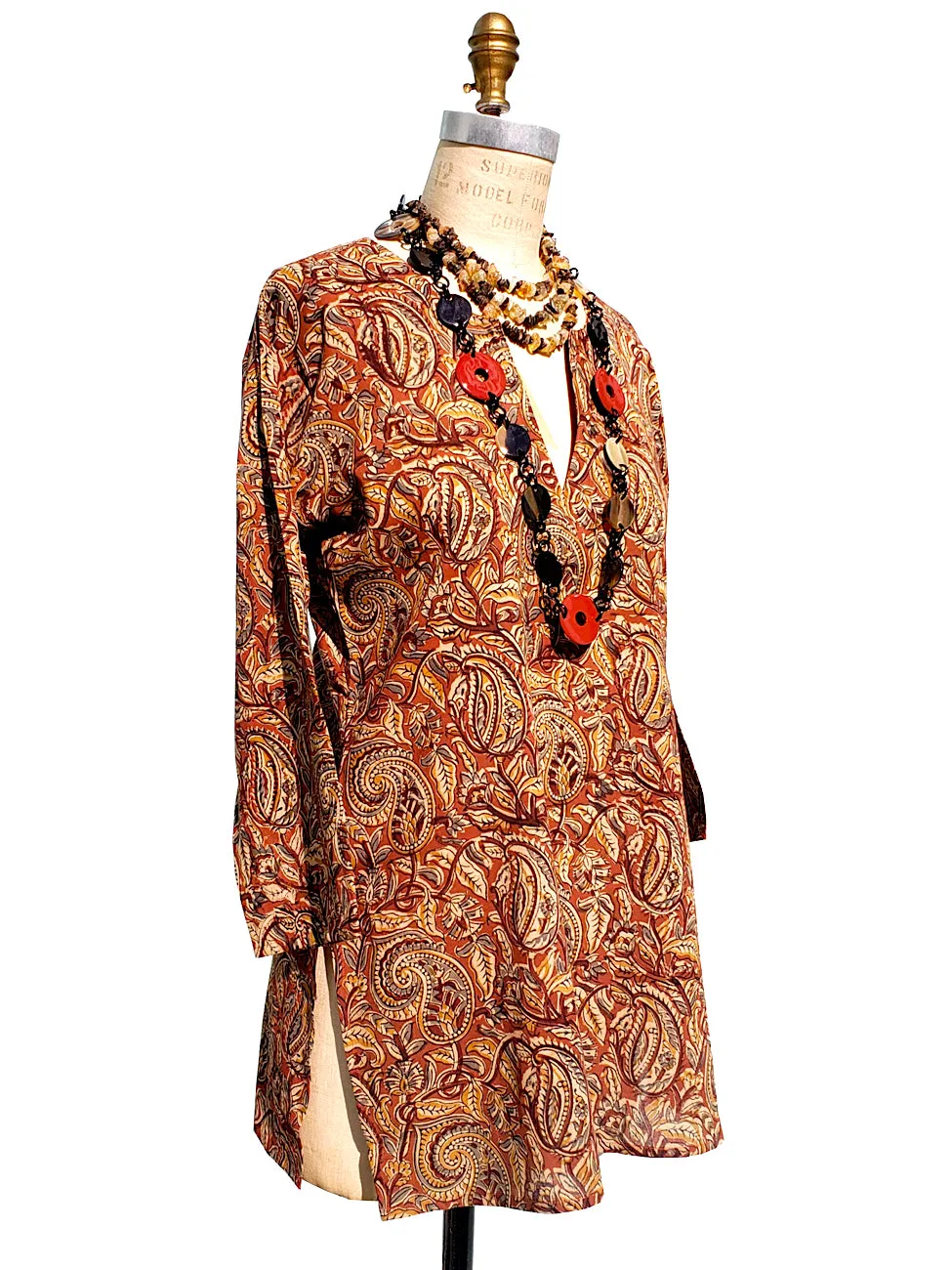 Raja Cotton Tunic Paisley Cinammon